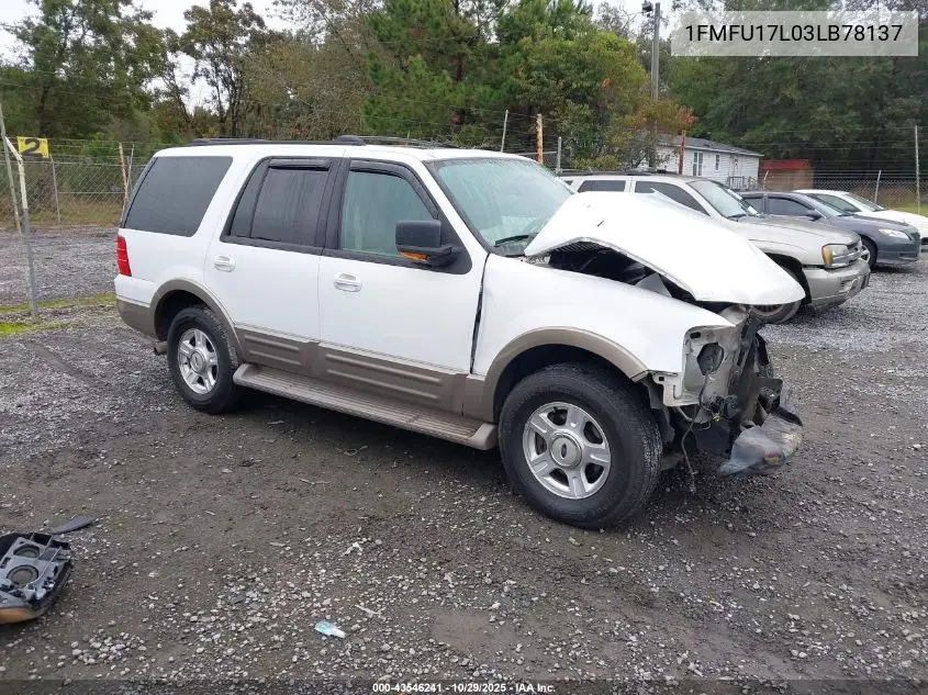 1FMFU17L03LB78137 2003 Ford Expedition Eddie Bauer