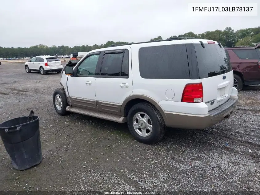 1FMFU17L03LB78137 2003 Ford Expedition Eddie Bauer