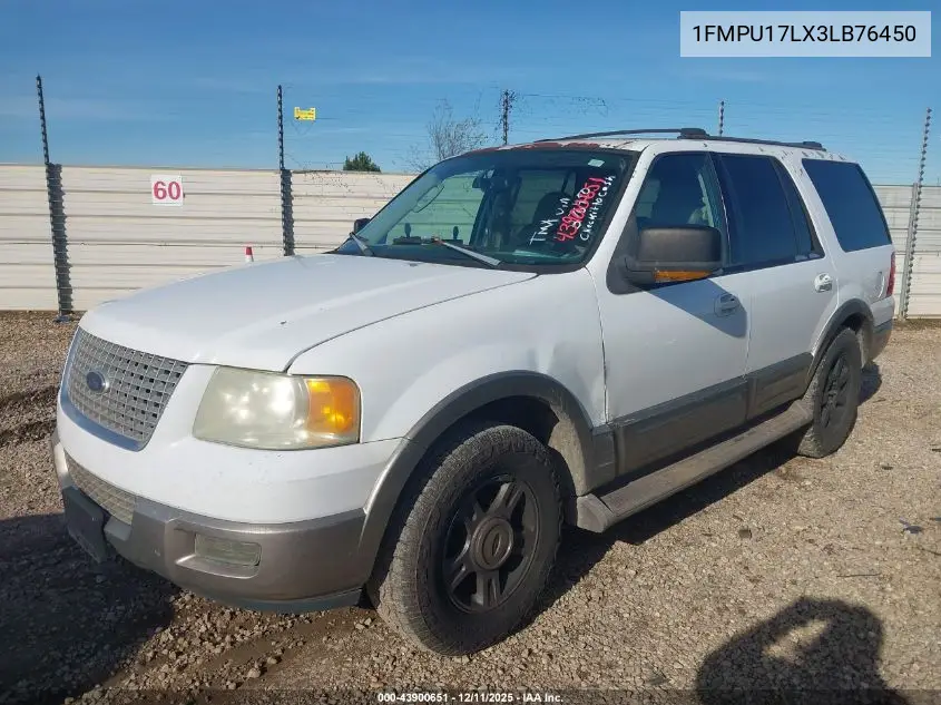 1FMPU17LX3LB76450 2003 Ford Expedition Eddie Bauer