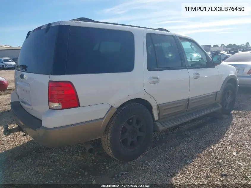 1FMPU17LX3LB76450 2003 Ford Expedition Eddie Bauer