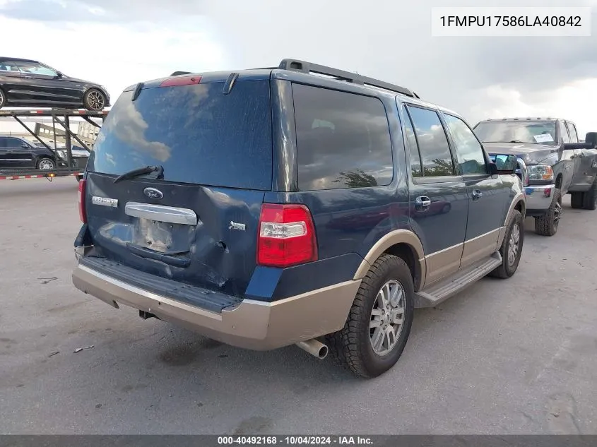 2006 Ford Expedition Eddie Bauer/King Ranch VIN: 1FMPU17586LA40842 Lot: 40492168