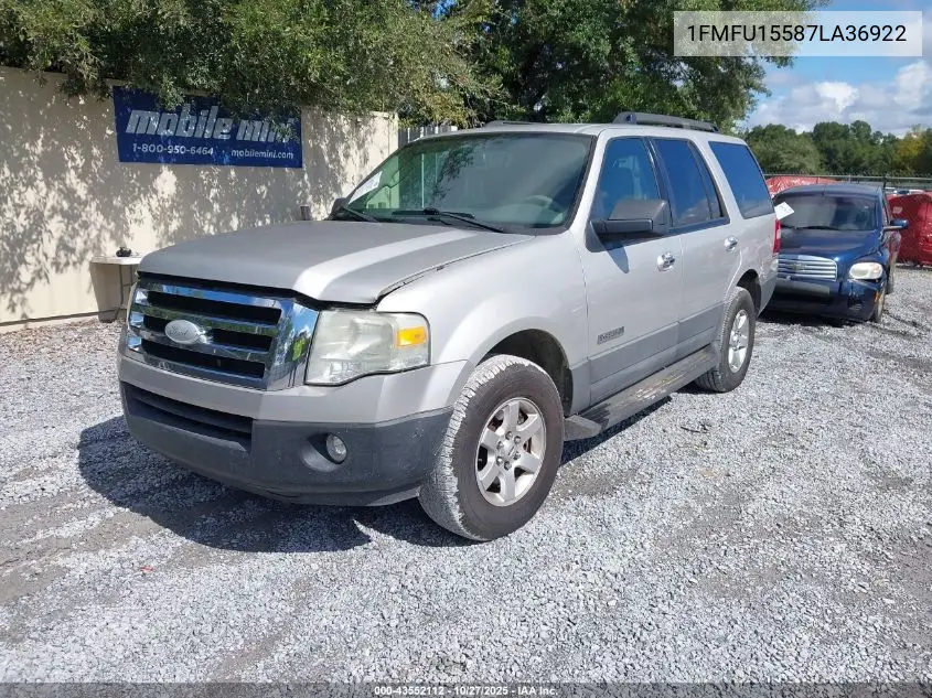 1FMFU15587LA36922 2007 Ford Expedition Xlt