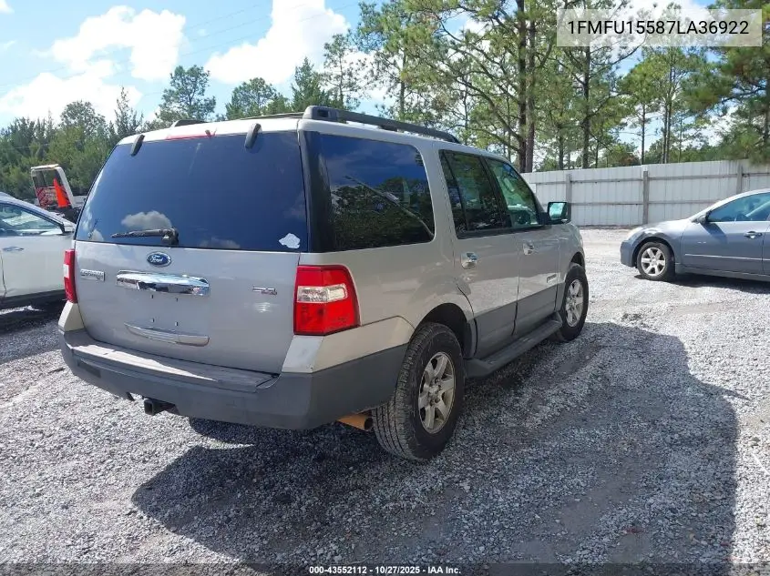 1FMFU15587LA36922 2007 Ford Expedition Xlt