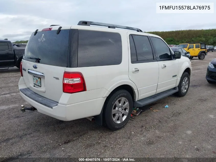 2008 Ford Expedition Xlt VIN: 1FMFU15578LA76975 Lot: 40487076