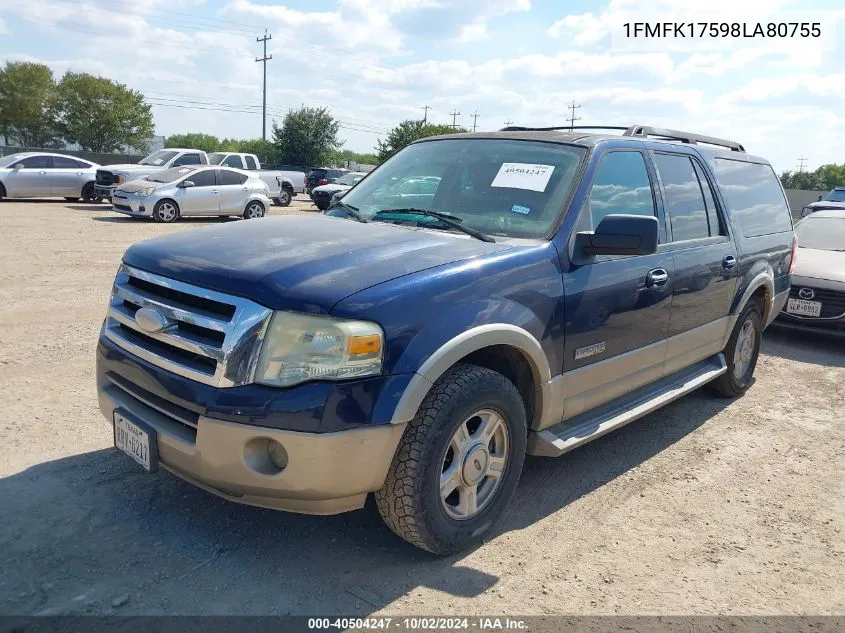 2008 Ford Expedition El Eddie Bauer/King Ranch VIN: 1FMFK17598LA80755 Lot: 40504247