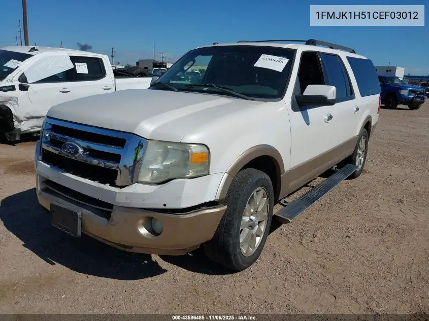 1FMJK1H51CEF03012 2012 Ford Expedition El King Ranch