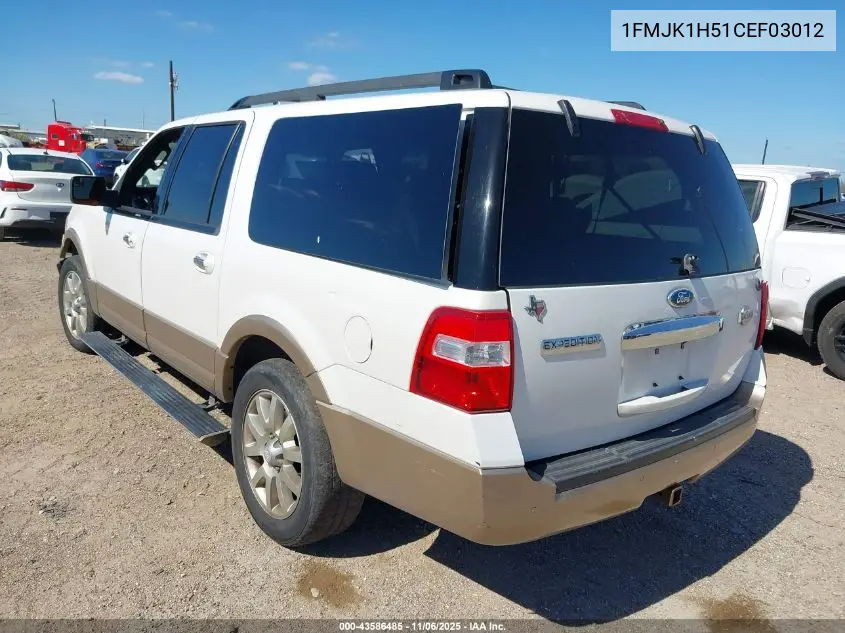1FMJK1H51CEF03012 2012 Ford Expedition El King Ranch