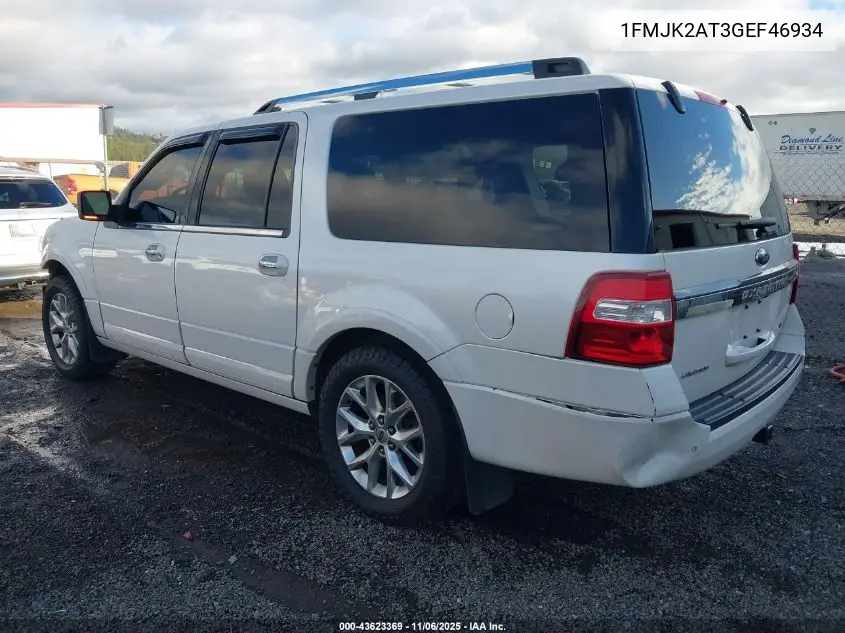 1FMJK2AT3GEF46934 2016 Ford Expedition Max Limited