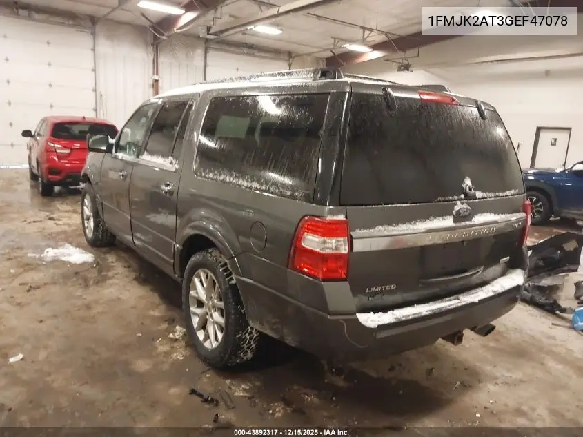 1FMJK2AT3GEF47078 2016 Ford Expedition Max Limited