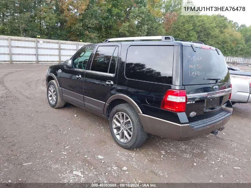 1FMJU1HT3HEA76478 2017 Ford Expedition King Ranch