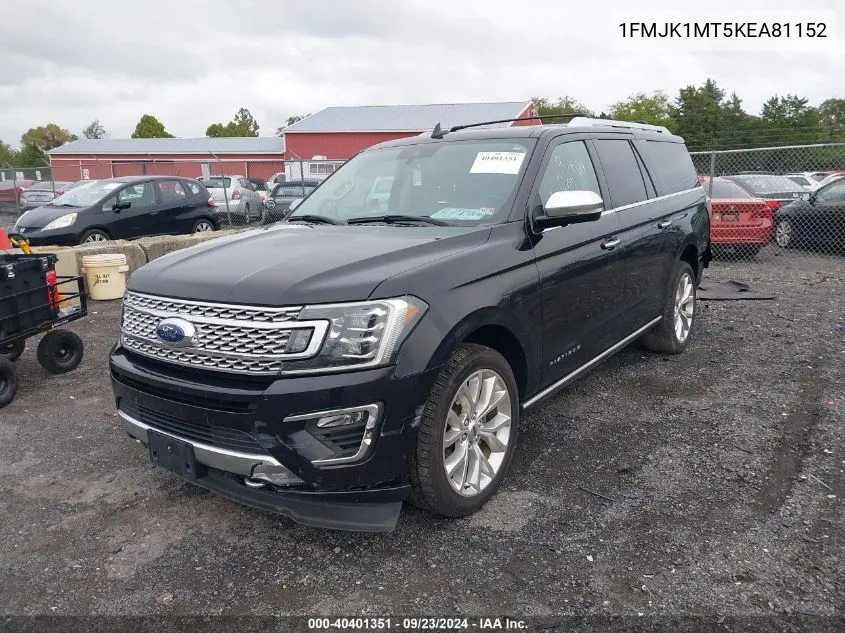 1FMJK1MT5KEA81152 2019 Ford Expedition Max Platinum