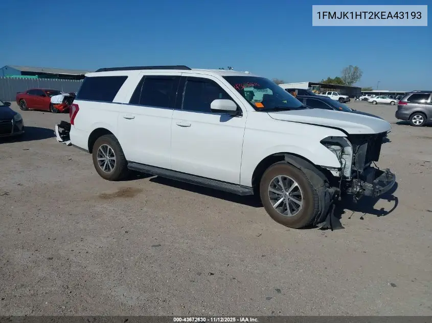 1FMJK1HT2KEA43193 2019 Ford Expedition Max Xlt