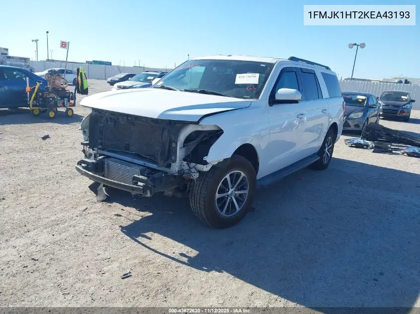 1FMJK1HT2KEA43193 2019 Ford Expedition Max Xlt
