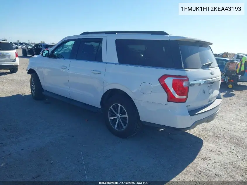 1FMJK1HT2KEA43193 2019 Ford Expedition Max Xlt