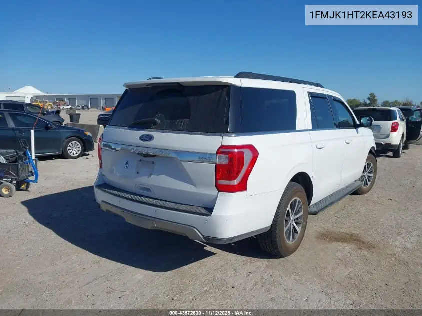 1FMJK1HT2KEA43193 2019 Ford Expedition Max Xlt