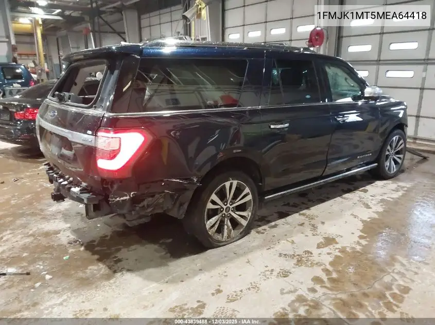 1FMJK1MT5MEA64418 2021 Ford Expedition Platinum Max