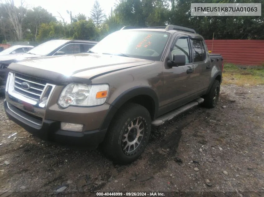 1FMEU51K87UA01063 2007 Ford Explorer Sport Trac Xlt