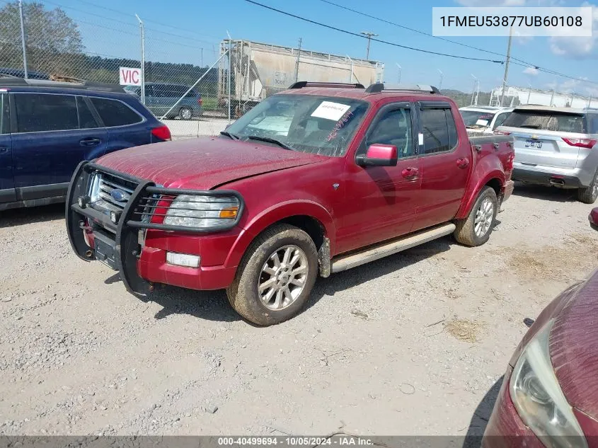 1FMEU53877UB60108 2007 Ford Explorer Sport Trac Limited