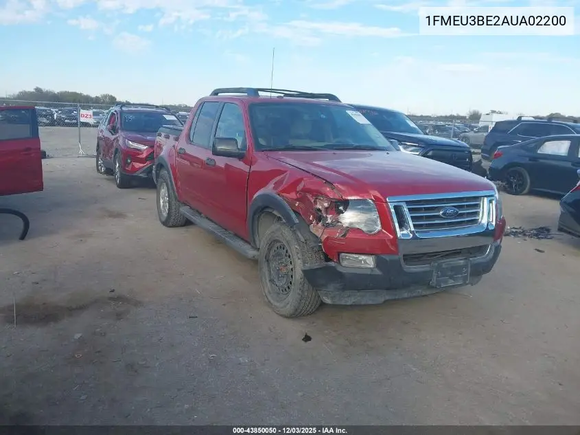 1FMEU3BE2AUA02200 2010 Ford Explorer Sport Trac Xlt