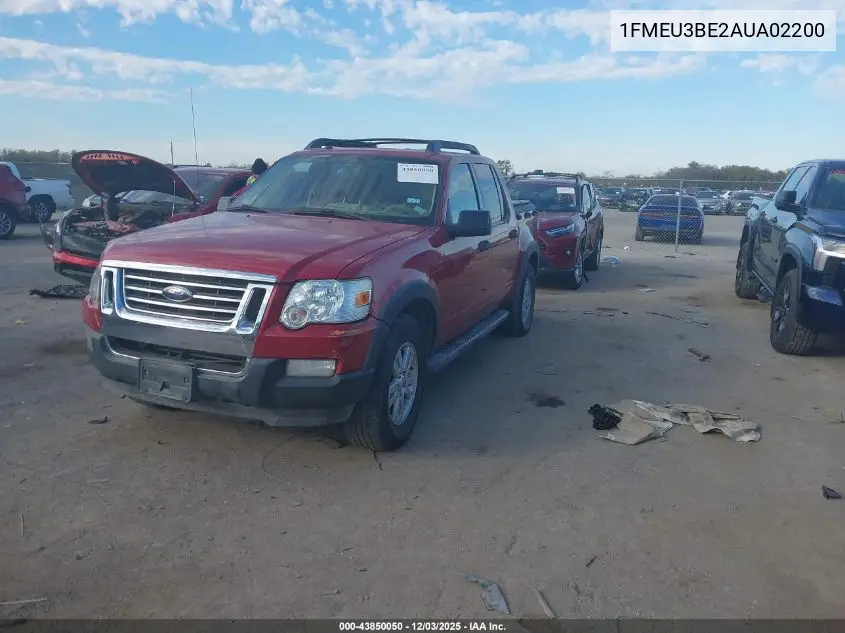 1FMEU3BE2AUA02200 2010 Ford Explorer Sport Trac Xlt