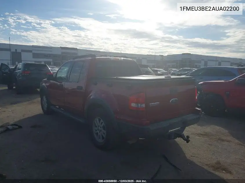 1FMEU3BE2AUA02200 2010 Ford Explorer Sport Trac Xlt