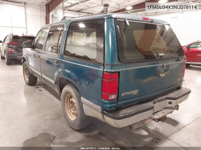 1FMDU34X3NUD78114 1992 Ford Explorer