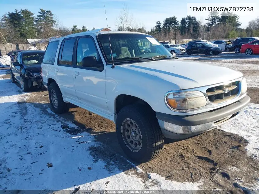 1FMZU34X5WZB72738 1998 Ford Explorer Eddie Bauer/Limited/Xl/Xlt
