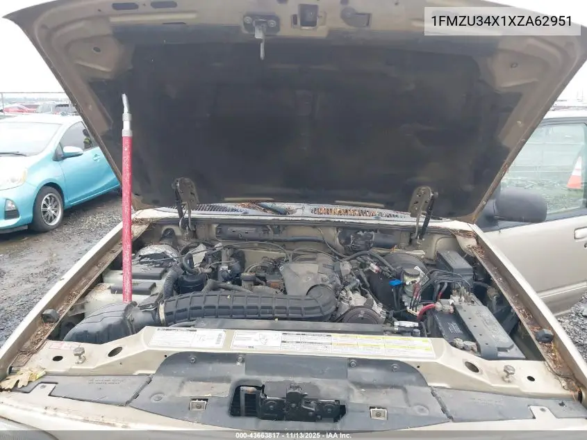 1FMZU34X1XZA62951 1999 Ford Explorer Xl/Xlt