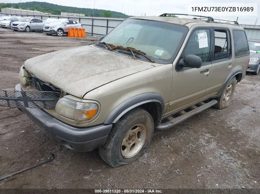 1FMZU73E0YZB16989 2000 Ford Explorer Xlt