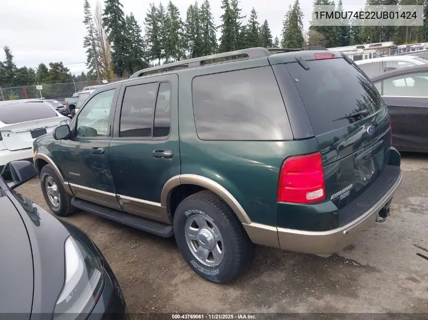 1FMDU74E22UB01424 2002 Ford Explorer Eddie Bauer