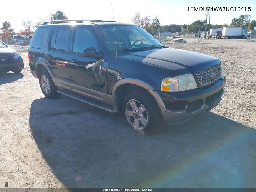 1FMDU74W63UC10415 2003 Ford Explorer Eddie Bauer