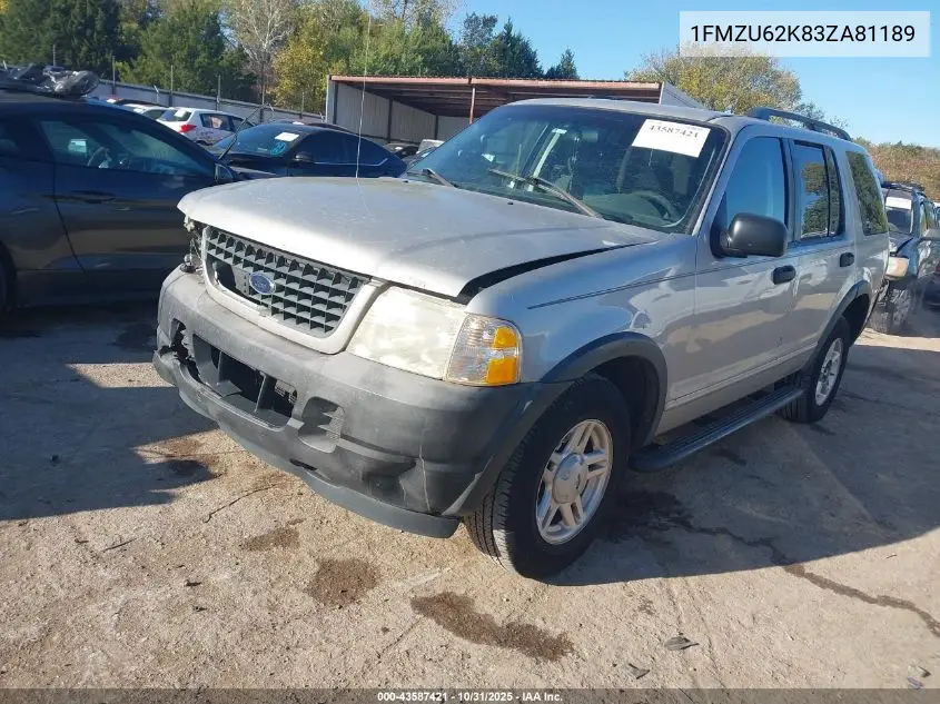 1FMZU62K83ZA81189 2003 Ford Explorer Xls