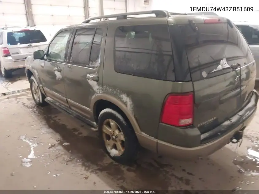 1FMDU74W43ZB51609 2003 Ford Explorer Eddie Bauer