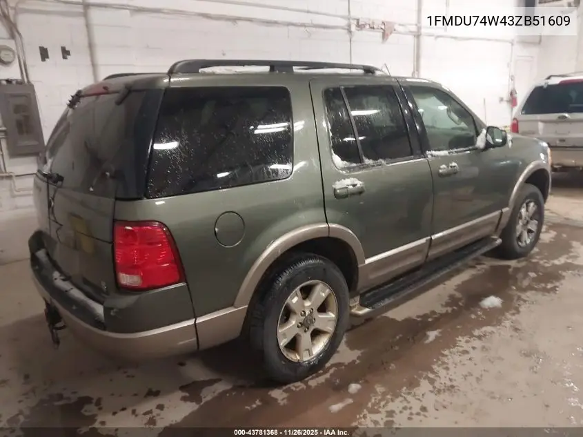 1FMDU74W43ZB51609 2003 Ford Explorer Eddie Bauer