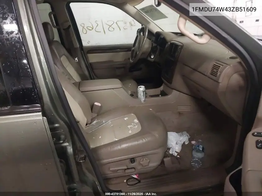 1FMDU74W43ZB51609 2003 Ford Explorer Eddie Bauer