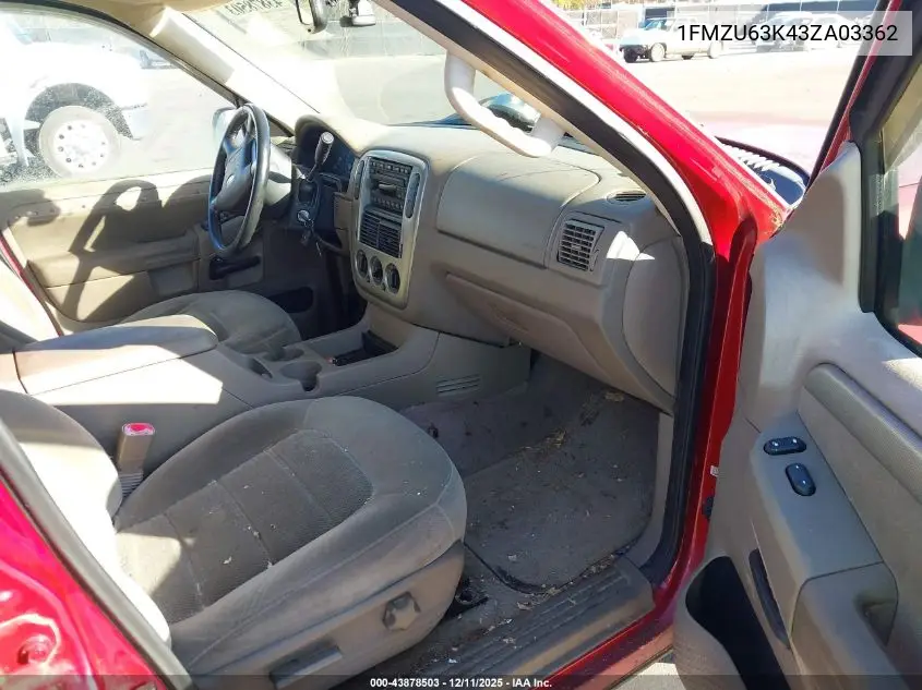 1FMZU63K43ZA03362 2003 Ford Explorer Nbx/Xlt