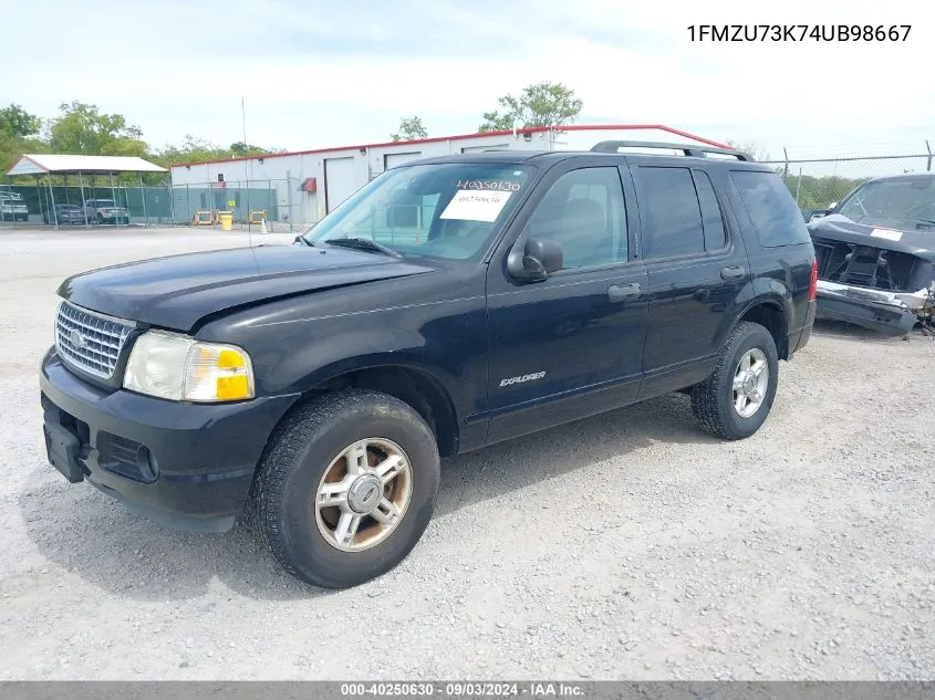 2004 Ford Explorer Nbx/Xlt VIN: 1FMZU73K74UB98667 Lot: 40250630