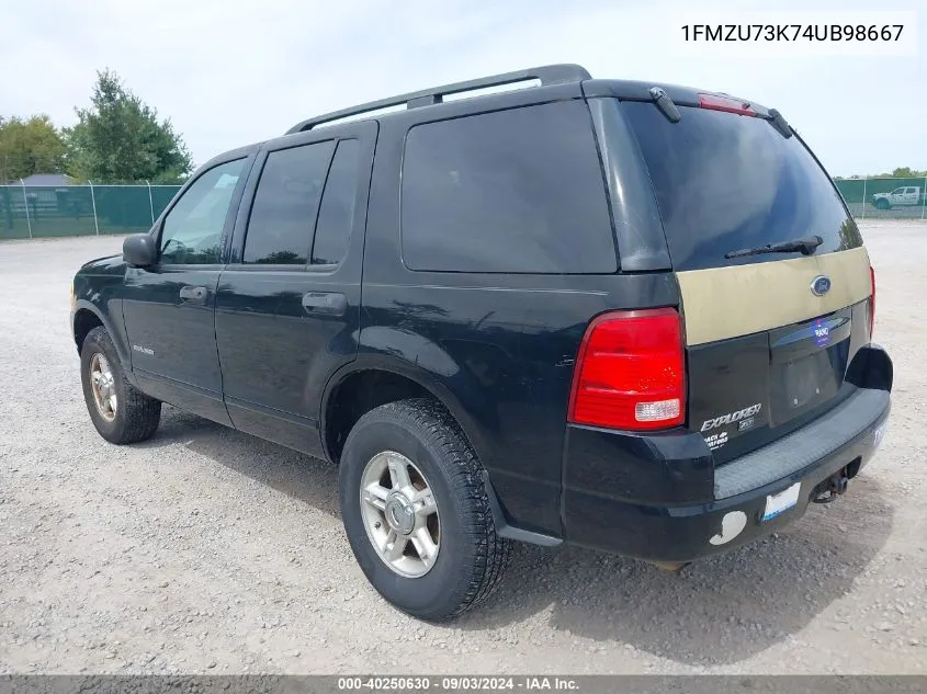 2004 Ford Explorer Nbx/Xlt VIN: 1FMZU73K74UB98667 Lot: 40250630