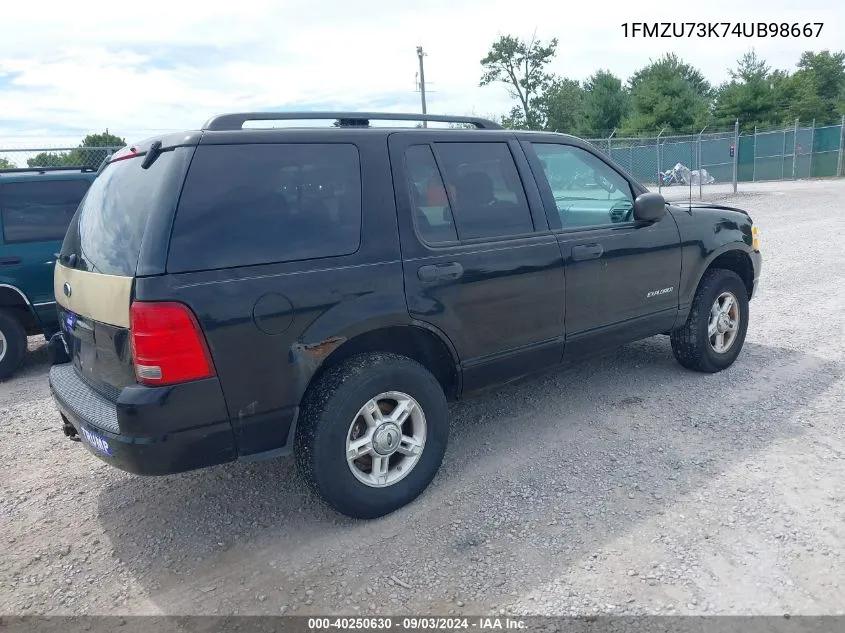 2004 Ford Explorer Nbx/Xlt VIN: 1FMZU73K74UB98667 Lot: 40250630