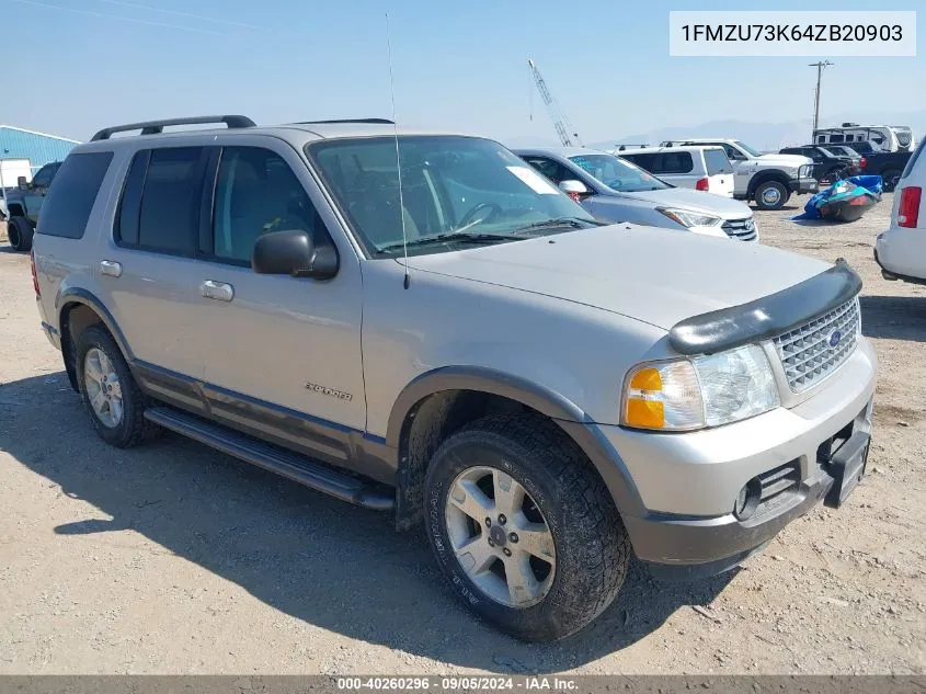 2004 Ford Explorer Nbx/Xlt VIN: 1FMZU73K64ZB20903 Lot: 40260296