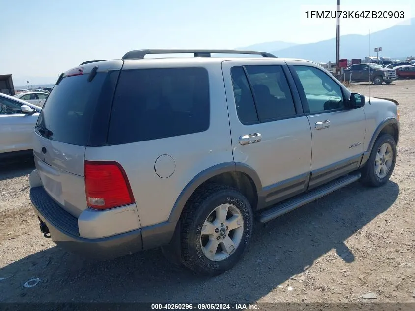 2004 Ford Explorer Nbx/Xlt VIN: 1FMZU73K64ZB20903 Lot: 40260296