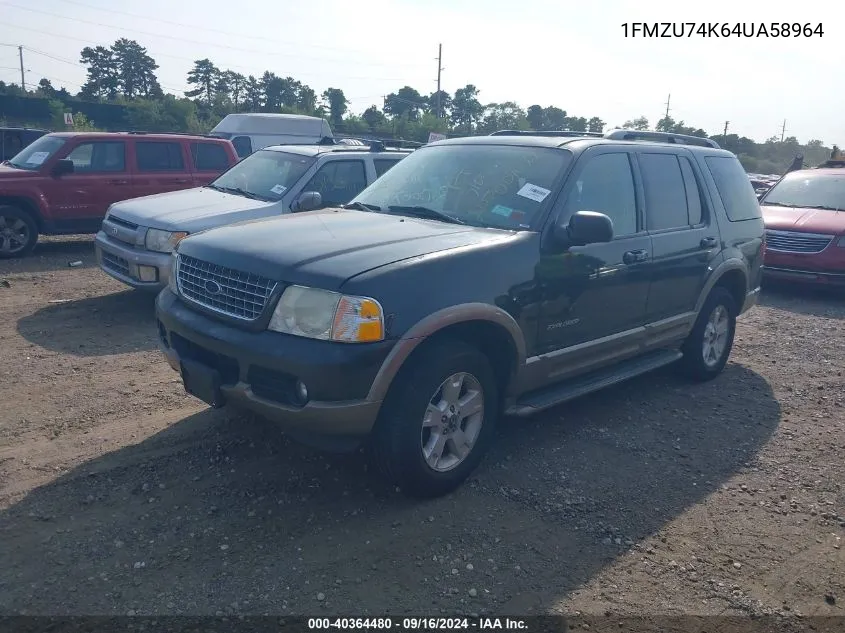 1FMZU74K64UA58964 2004 Ford Explorer Eddie Bauer