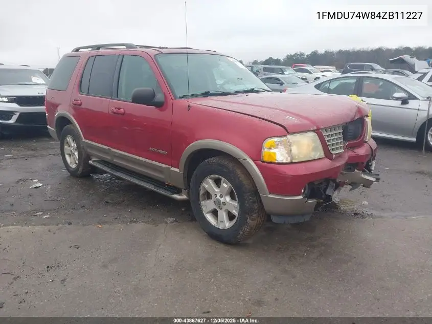 1FMDU74W84ZB11227 2004 Ford Explorer Eddie Bauer
