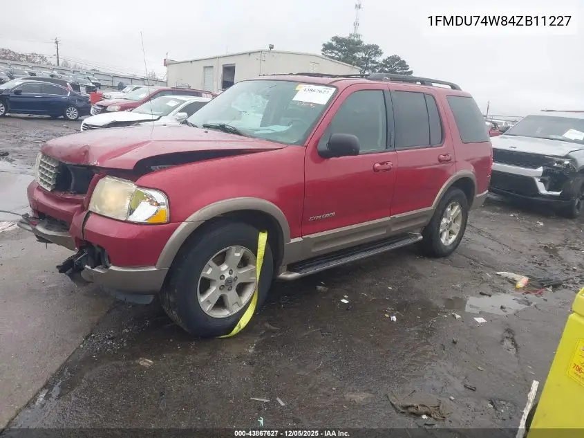 1FMDU74W84ZB11227 2004 Ford Explorer Eddie Bauer