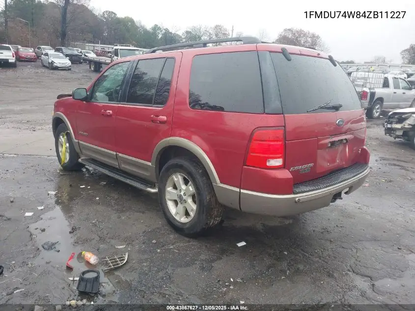 1FMDU74W84ZB11227 2004 Ford Explorer Eddie Bauer