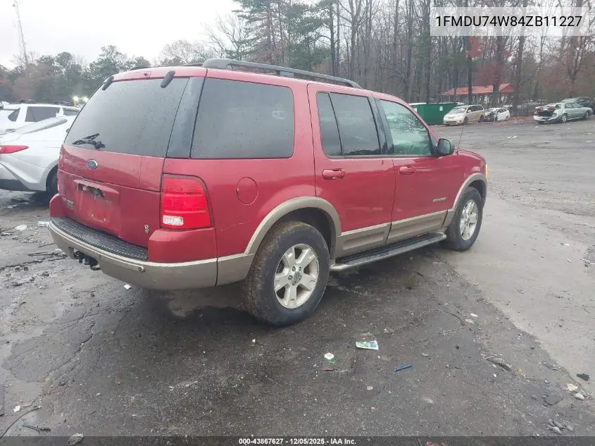 1FMDU74W84ZB11227 2004 Ford Explorer Eddie Bauer