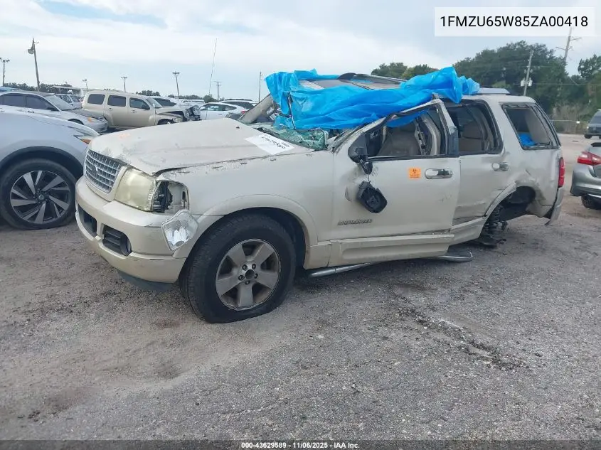 1FMZU65W85ZA00418 2005 Ford Explorer Limited