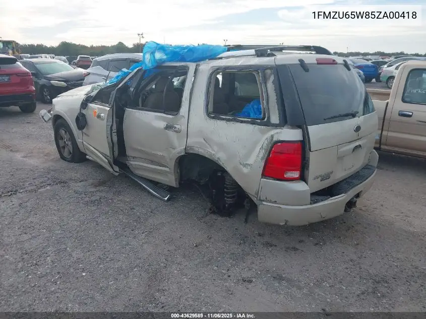 1FMZU65W85ZA00418 2005 Ford Explorer Limited