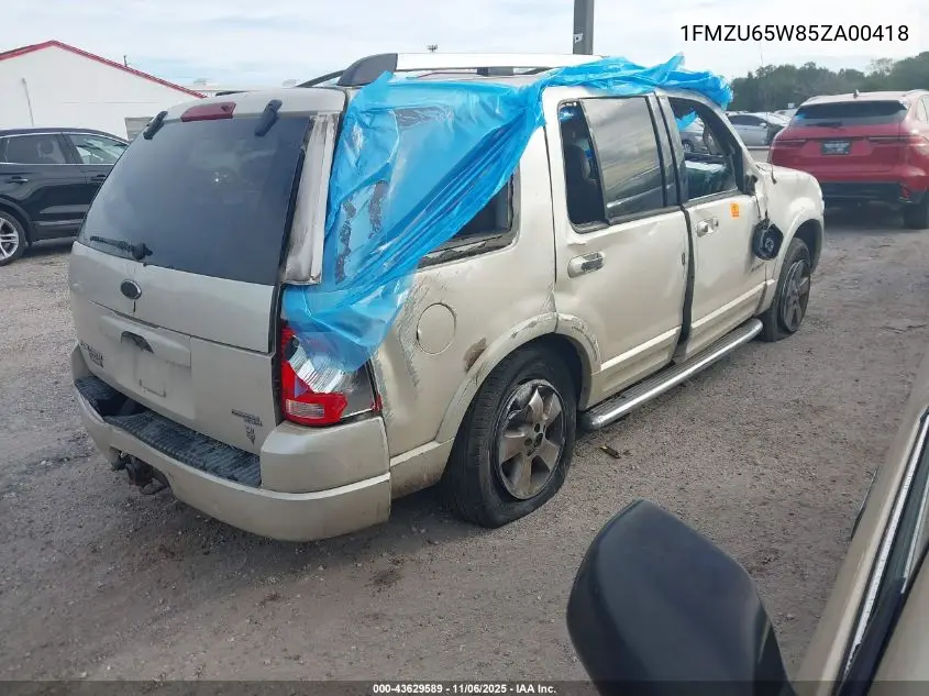 1FMZU65W85ZA00418 2005 Ford Explorer Limited