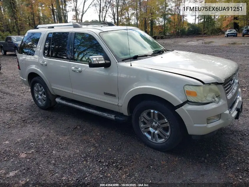 1FMEU75EX6UA91251 2006 Ford Explorer Limited